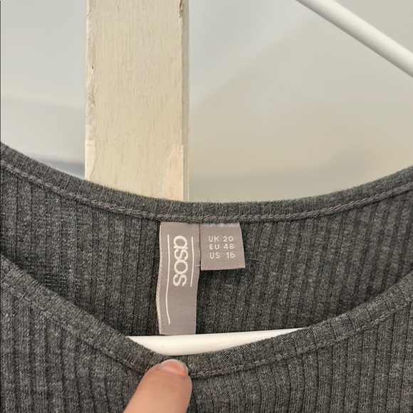 ASOS Curve Gray Button Midi Dress - Picture 2 of 4